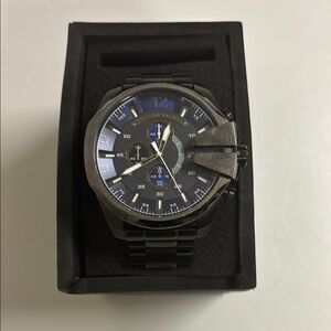 Diesel Only The Brave Mega Chief Black and Blue Men’s Stainless Watch